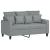 Set de canapele cu perne, 3 piese, gri deschis, textil GartenMobel Dekor