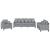 Set de canapele cu perne, 3 piese, gri deschis, textil GartenMobel Dekor