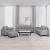 Set de canapele cu perne, 4 piese, gri deschis, material textil GartenMobel Dekor