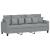 Set de canapele cu perne, 4 piese, gri deschis, material textil GartenMobel Dekor