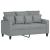 Set de canapele cu perne, 2 piese, gri deschis, textil GartenMobel Dekor