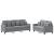 Set de canapele cu perne, 2 piese, gri deschis, textil GartenMobel Dekor