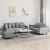 Set de canapele cu perne, 3 piese, gri deschis, textil GartenMobel Dekor