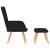 Scaun de relaxare cu taburet, negru, textil GartenMobel Dekor