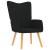 Scaun de relaxare cu taburet, negru, textil GartenMobel Dekor
