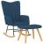 Scaun balansoar cu taburet, albastru, textil GartenMobel Dekor