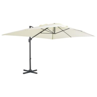 Umbrelă în consolă cu stâlp din aluminiu, nisipiu, 400x300 cm GartenMobel Dekor