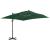 Umbrelă în consolă cu stâlp din aluminiu, verde, 400x300 cm GartenMobel Dekor