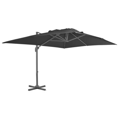 Umbrelă în consolă cu stâlp din aluminiu, negru, 4x3 m GartenMobel Dekor
