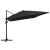 Umbrelă în consolă cu LED, stâlp din aluminiu negru 400x300 cm GartenMobel Dekor