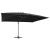 Umbrelă în consolă cu LED, stâlp din aluminiu negru 400x300 cm GartenMobel Dekor