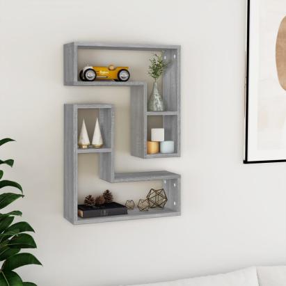 Rafturi de perete, 2 buc., gri sonoma, 50x15x50 cm, lemn GartenMobel Dekor