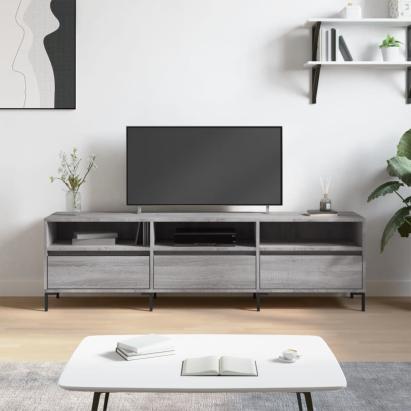 Comodă TV, gri sonoma, 150x30x44,5 cm, lemn prelucrat GartenMobel Dekor