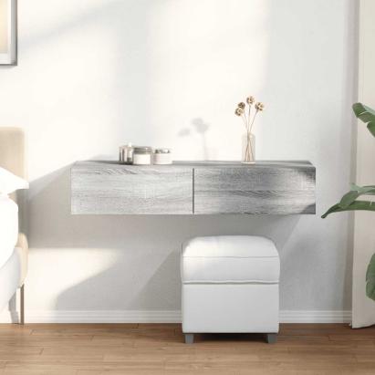 Raft de perete cu sertare Gri Sonoma 100x36x19cm Lemn prelucrat GartenMobel Dekor