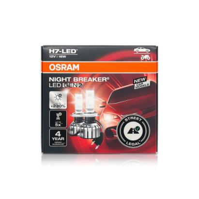 Bec Led Osram H7 Night Breaker Omologat RAR , Gen 2+ 230% Pro 12V,16W Cod: 64210DWNBG2B2-230 Automotive TrustedCars