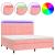 Pat continental cu saltea & LED, roz, 200x200 cm, catifea GartenMobel Dekor