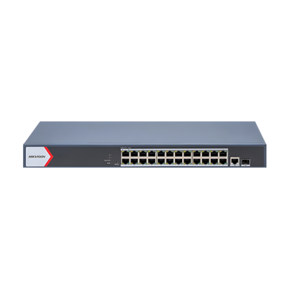 Switch 24 porturi PoE Gigabit, 1 port SFP Gigabit, 1 port RJ45 Gigabit, 1U, management - HIKVISION DS-3E1526P-EI-M SafetyGuard Surveillance