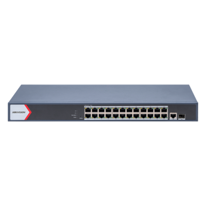 Switch 24 porturi PoE Gigabit, 1 port RJ45 Gigabit, 1 port SFP Gigabit, Smart Management - Hikvision DS-3E1526P-EI SafetyGuard Surveillance