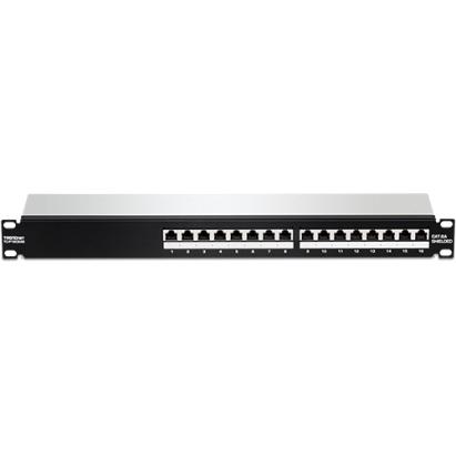 Patch Panel 16 porturi RJ45 UTP, Cat6a, Ecranat, 1U - TRENDnet TC-P16C6AS SafetyGuard Surveillance