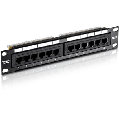 Patch Panel 12 porturi RJ45 UTP 10', Cat6 - TRENDnet TC-P12C6 SafetyGuard Surveillance