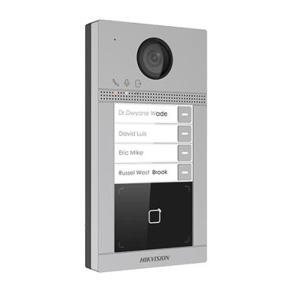 Panou exterior videointerfon TCP/IP pentru 4 familii'Wi-Fi 2.4GHz'control acces integrat - HIKVISION DS-KV8413-WME1 SafetyGuard Surveillance