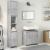Set mobilier de baie, 3 piese, gri beton, lemn compozit GartenMobel Dekor