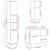 Set mobilier de baie, 3 piese, gri beton, lemn compozit GartenMobel Dekor