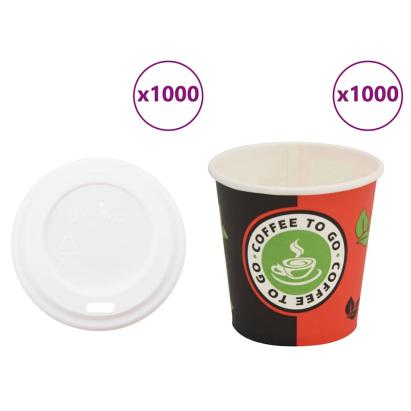 Cești de cafea din hârtie cu capace 1000 buc 4oz 120ml GartenMobel Dekor