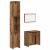 Set mobilier de baie, 3 piese, lemn vechi, lemn prelucrat GartenMobel Dekor
