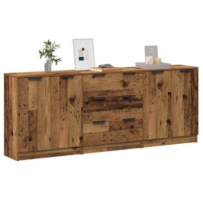 Dulap, 3 buc., lemn învechit, 60x30x70 cm, lemn prelucrat GartenMobel Dekor