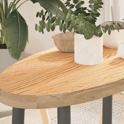 Blat de masă 80x40x4 cm lemn masiv de stejar oval GartenMobel Dekor