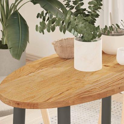 Blat de masă maro deschis 80x40x2 cm lemn masiv de stejar oval GartenMobel Dekor