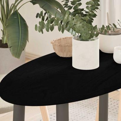Blat de masă maro închis 80x40x2 cm lemn masiv de stejar oval GartenMobel Dekor