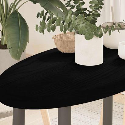 Blat de masă maro închis 80x40x4 cm lemn masiv de stejar oval GartenMobel Dekor