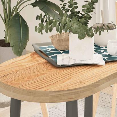 Blat de masă 80x40x4 cm lemn masiv de stejar oval GartenMobel Dekor