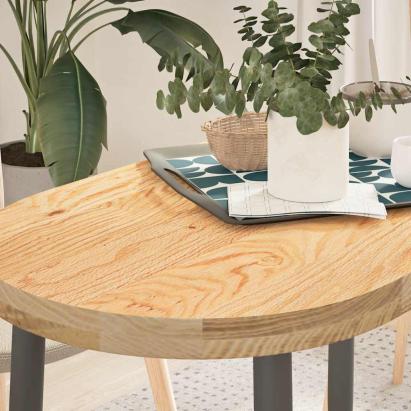 Blat de masă 100x50x4 cm lemn masiv de stejar oval GartenMobel Dekor