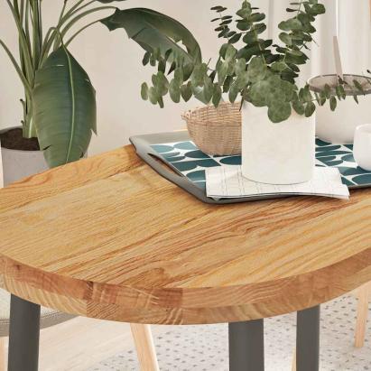 Blat de masă maro deschis 100x50x4 cm lemn masiv de stejar oval GartenMobel Dekor