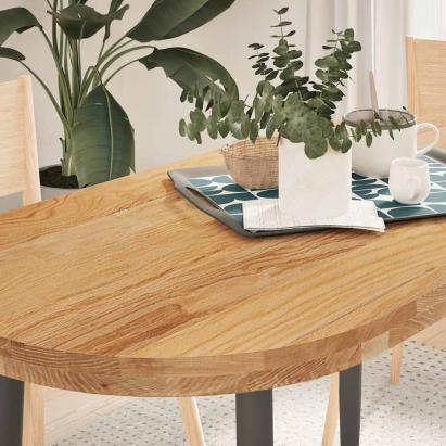 Blat de masă maro deschis 120x60x4 cm lemn masiv de stejar oval GartenMobel Dekor