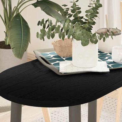 Blat de masă maro închis 80x40x2 cm lemn masiv de stejar oval GartenMobel Dekor