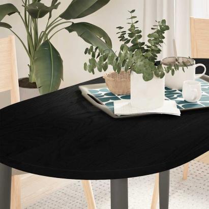 Blat de masă maro închis 120x60x2 cm lemn masiv de stejar oval GartenMobel Dekor