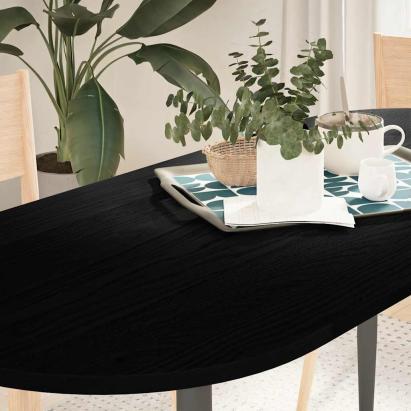 Blat de masă maro închis 140x60x2 cm lemn masiv de stejar oval GartenMobel Dekor