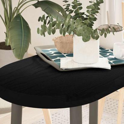 Blat de masă maro închis 80x40x4 cm lemn masiv de stejar oval GartenMobel Dekor