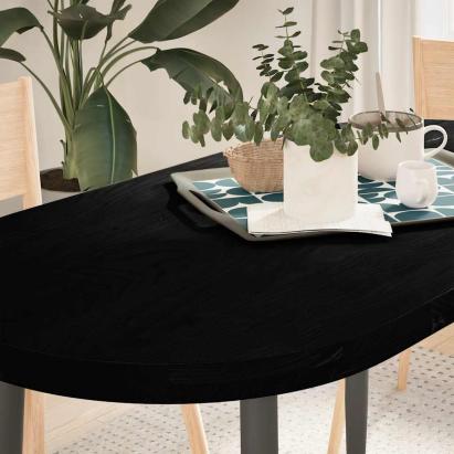 Blat de masă maro închis 120x60x4 cm lemn masiv de stejar oval GartenMobel Dekor