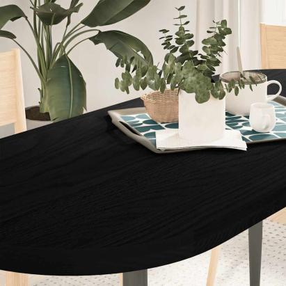 Blat de masă maro închis 140x60x4 cm lemn masiv de stejar oval GartenMobel Dekor