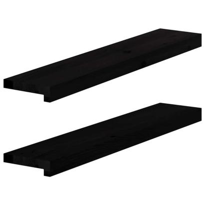Pervaz 2 buc lemn masiv de Maro închis 80x15x2 cm GartenMobel Dekor