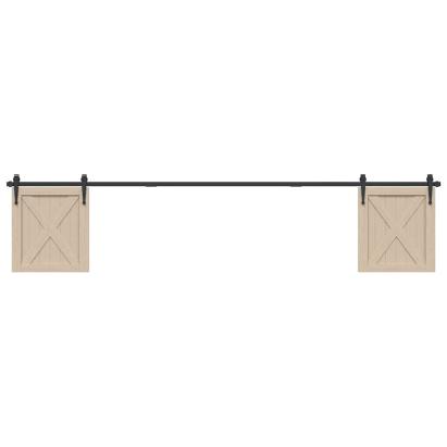 Set uși glisante pentru dulap 244 cm oțel carbon GartenMobel Dekor