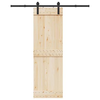 Set feronerie pentru ușă glisantă, negru, 183 cm, oțel GartenMobel Dekor