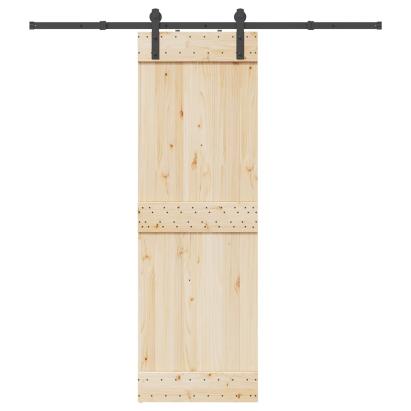 Set feronerie pentru uși glisante, negru, 200 cm, oțel GartenMobel Dekor