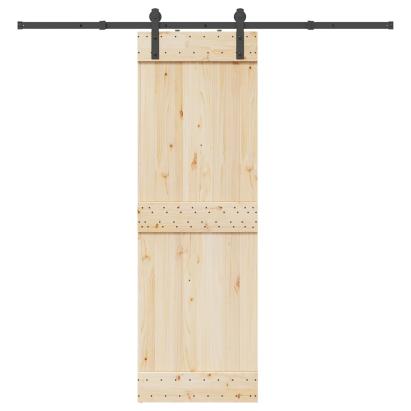 Set feronerie pentru uși glisante, negru, 213,5 cm, oțel GartenMobel Dekor