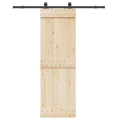 Set feronerie pentru ușă glisantă, negru, 183 cm, oțel GartenMobel Dekor